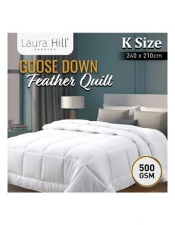 Goose Down Feather Quilt 500GSM Duvet Doona King In White -Bedding Shop 989374780 3 720x928