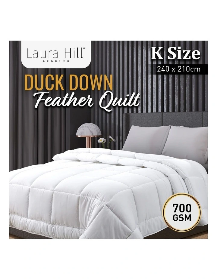 Duck Down Feather 700GSM Quilt Duvet Doona King In White 5 Duck Down Feather 700GSM Quilt Duvet Doona King In White - Image 3